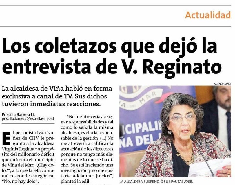 No se debe focalizar el tema del déficit en el pago de horas extra, en especial porque además se ha dañado la imagen de los funcionarios #VIÑA; hay responsables que deben responder a título personal y no a nombre de los trabajadores  | bit.ly/2EXNhXa