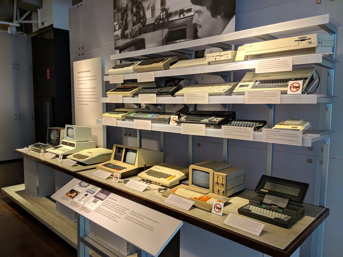RobinJPickering's tweet photo. Quick zoom around @ComputerHistory Museum at lunchtime and realised that I've written code on many of these. Feeling very old indeed. Will park my Zimmer frame and take the lift back up to #MONage now. https://t.co/EvWmzwwP8K