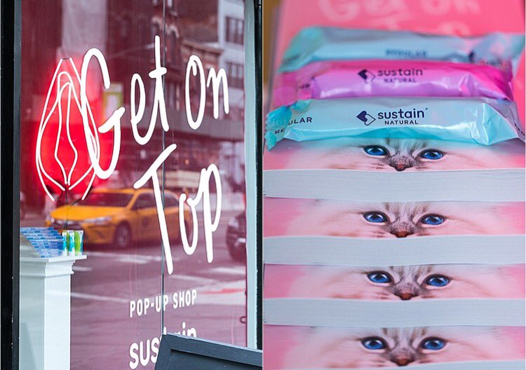 parasolpopup's tweet photo. Stop by the @sustain pop-up, 'Get on top’, a physical space  for women to explore their bodies , sexual health and wellness.🌷 You can also shop @missmeiks ‘s new book! Come learn about the vagina! Everyday Until Sunday / 12-6pm 
#ParasolProjects #Parasol https://t.co/tdBANefSRC