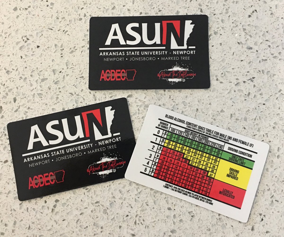 Know your blood alcohol content with new wallet cards! #abovetheinfluence #chooseresponsibily