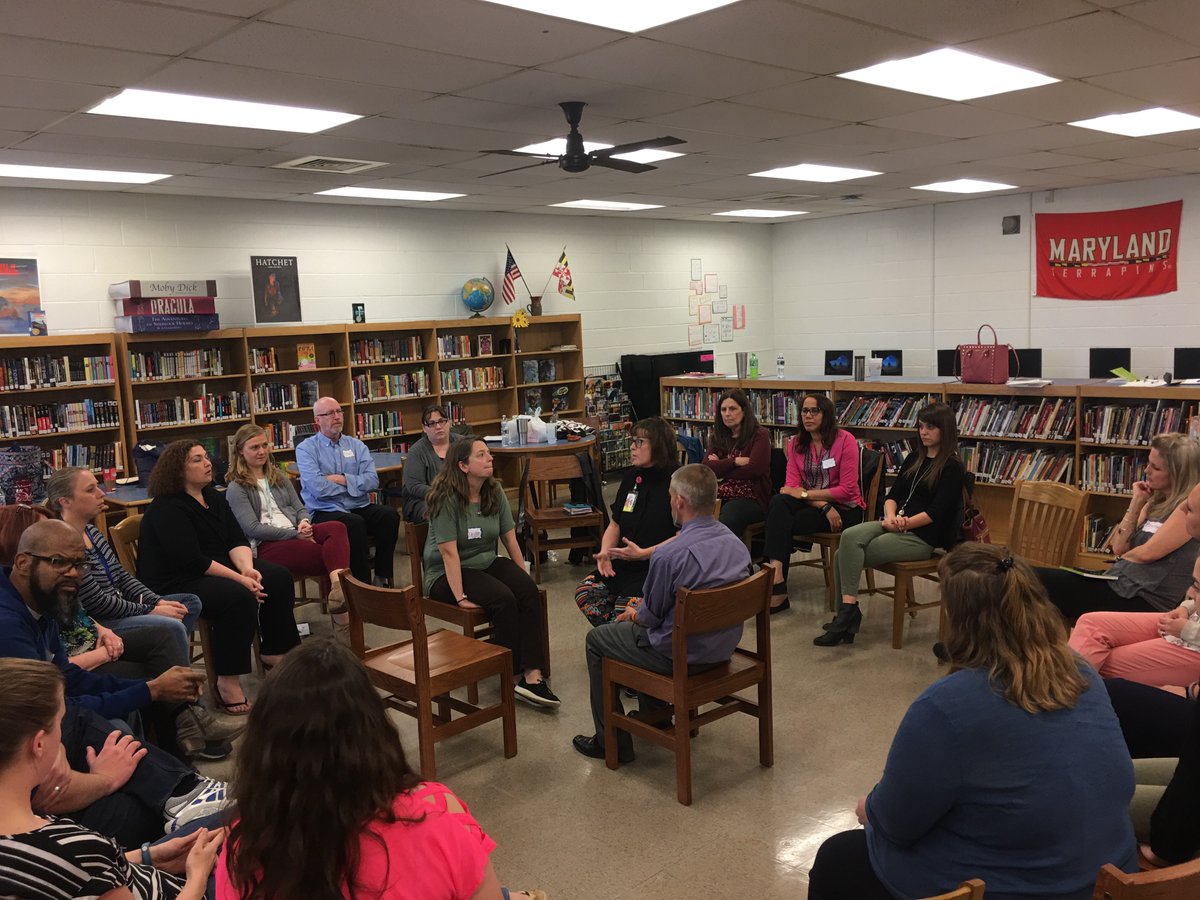 CougarsTSHS's tweet photo. TS staff participated in county level Restorative Practices PD. We are always looking for ways to improve community. Shout out to Ms. Thompson, Mr. Matthews, Mr. Daversa and Ms. Byrne for attending. #cougapride @CCPS @ccpssupt https://t.co/E8U8NWz24P