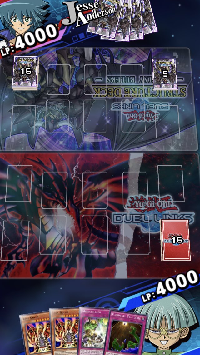 MaxPegasusd's tweet photo. First game I play with my new Lava Golems and I open both. #SoMuchSkill #Yugioh #DuelLinks https://t.co/5lPk20fjNH