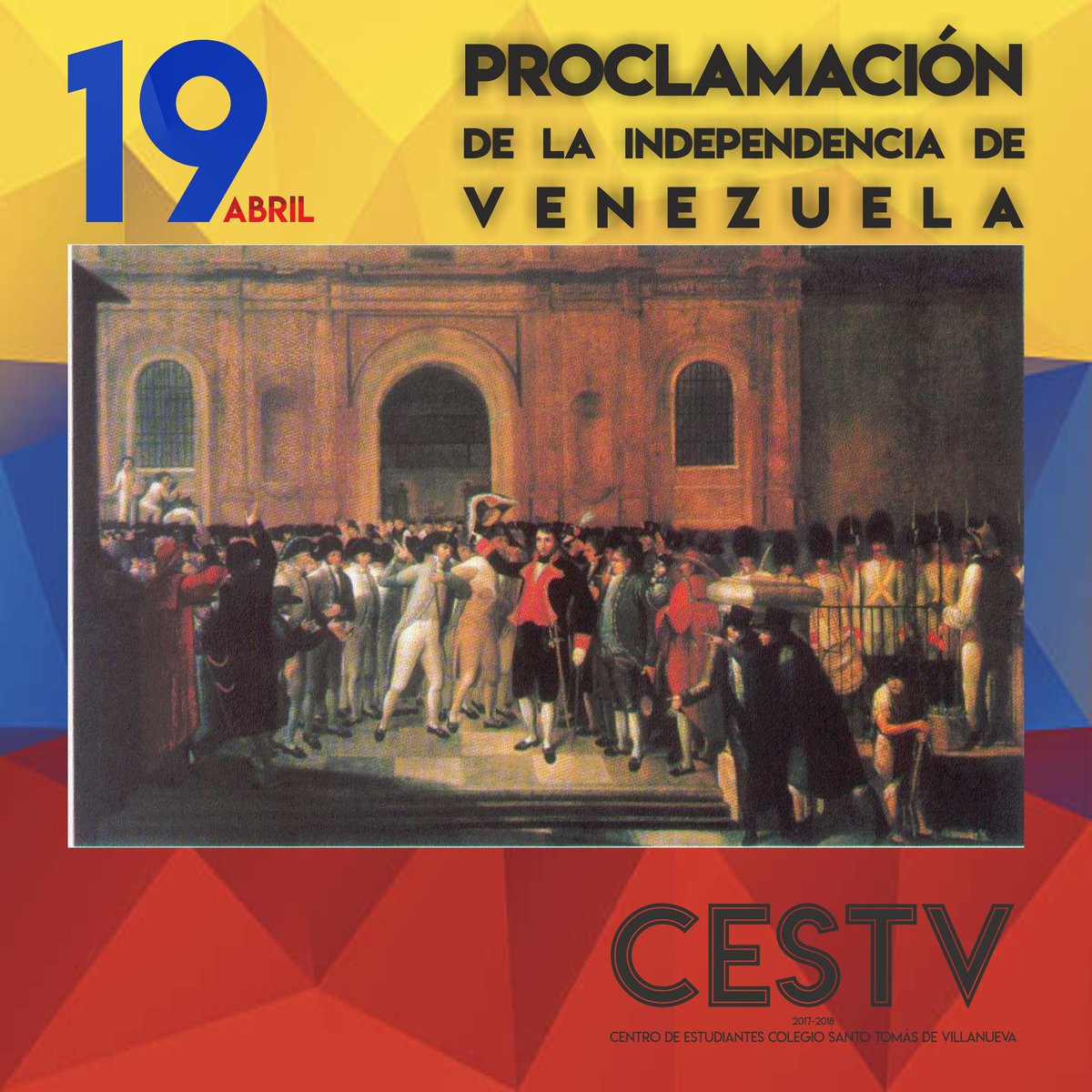 cestvillanueva's tweet photo. ¡Venezuela hacia su Independencia!🇻🇪
Hace 208 años, se celebró un jueves santo en 1810, un nuevo paso hacia la historia de nuestro país. La Proclamación de la Independencia. Liberando a Venezuela de la ingerencia extranjera.
#CESTV #CESTVCultura #CESTVEfemérides #19Abr https://t.co/CHwblkz7Hm