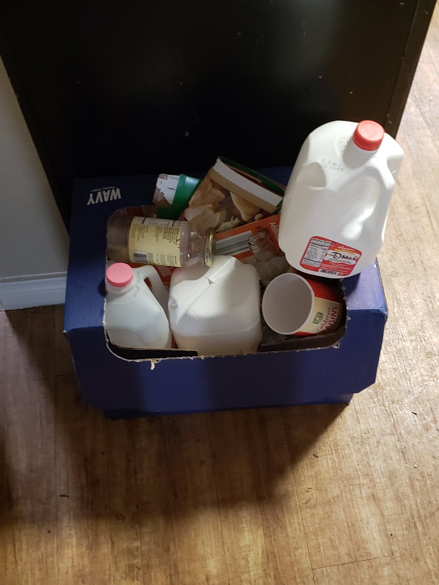 PeterConnolly00's tweet photo. This is a picture of all the recyclables from my apartment this week. We were able to divert these materials from being landfilled. #wasteless #365challenge https://t.co/fJKOGaz1rg