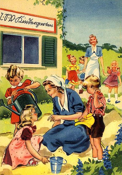 Glockengeist's tweet photo. A series of postcards produced in Germany which perfectly illustrate the roles of women in the Third Reich.

Teacher, harvester, doctor and scientist. https://t.co/EVlrUMnq6W