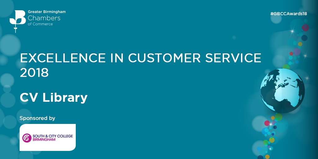 Our Excellence in Customer Service 2018 Award goes to.. <a href="/CVLibrary/">CV-Library</a> Congratulations! #GBCCAwards18