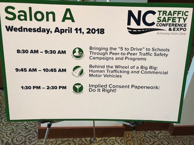 _YOVASO_'s tweet photo. YOVASO was honored to be invited to speak at #nctsc2018 last week in Wilmington, NC! Casey Taylor, our Program Development Coordinator attended the conference and presented on how YOVASO is Bringing the “5 to Drive” to Schools Through Peer-to-Peer Campaigns and Programs. https://t.co/qHmcKSAwt7