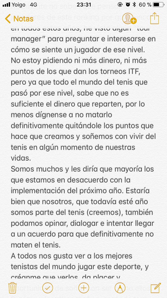 pecachin1's tweet photo. @ATPWorldTour @ATPChallenger @ATPWorldTour_ES @ITF_Tennis Creo qué hay graves desacuerdos, deberían replantearse bien lo que intentan implementar. https://t.co/CYLJZNMVIw