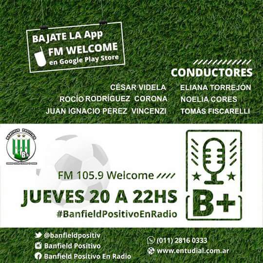 BanfieldPositiv's tweet photo. Somos el programa Número 1 del mundo Banfield !! 

Que no te queden dudas

Daleeee te esperamos a las 20 hs 
Por la Welcome FM 105.9 https://t.co/KOtCEKRzOy