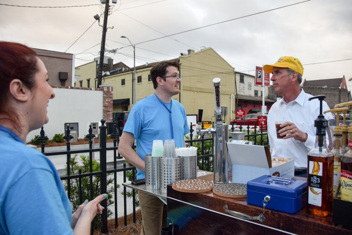 MayorStimpson's tweet photo. I was honored to pour the first cup of coffee from @CuppaGoCoffee, Mobile's first coffee bike!  #mobjobs https://t.co/85eLoBv0ya