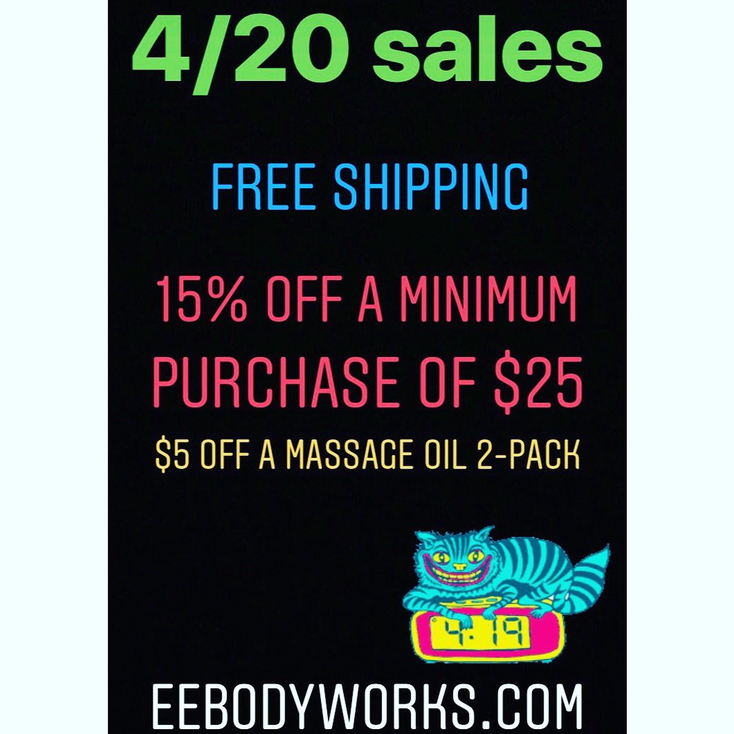 BodyworksEe's tweet photo. 4/20 Sales on our website ends 4/21!! https://t.co/vbHHFPea94 🌿 #cbd #cbdsale #cbdoil #cbdbathbomb #cbdbathsalts https://t.co/VY9B8F8aDI