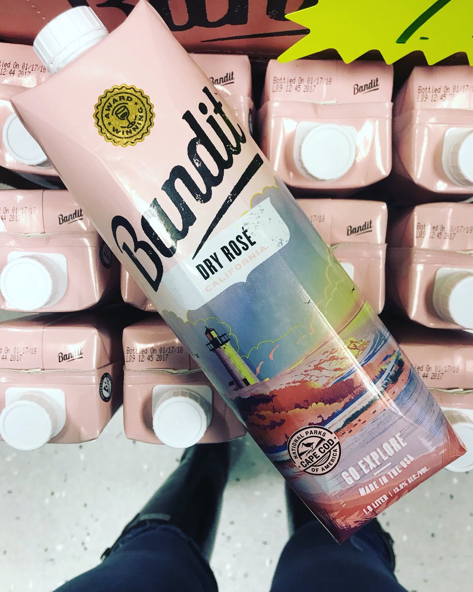 This year <a href="/BanditWines/">Bandit Wines</a> #DryRosé features our beautiful coastline 💕⚓️ For only $7.99 - this would make an awesome #localgift for any #CapeCodder . 1box contains 1 1/2 bottles + ♻️ &amp; that handy twist off cap! #GoExplore #DoItAtCotuit