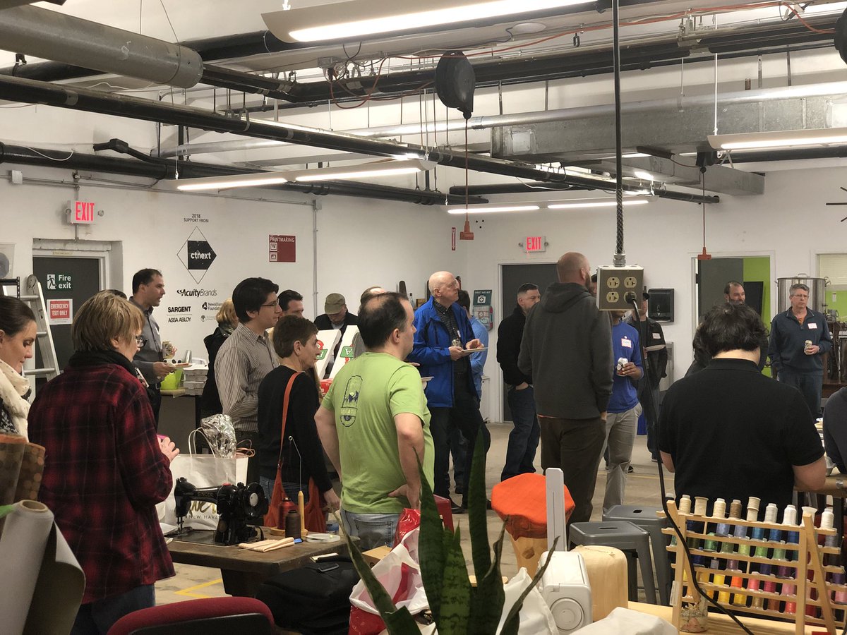 benberkowitz's tweet photo. Super excited for first #prototype to #product meet up @MakeHaven tonight. Packed house! Thanks for the support @CTDECD @ctnext #nhv #ct #makerspace https://t.co/54vOPuzkOy