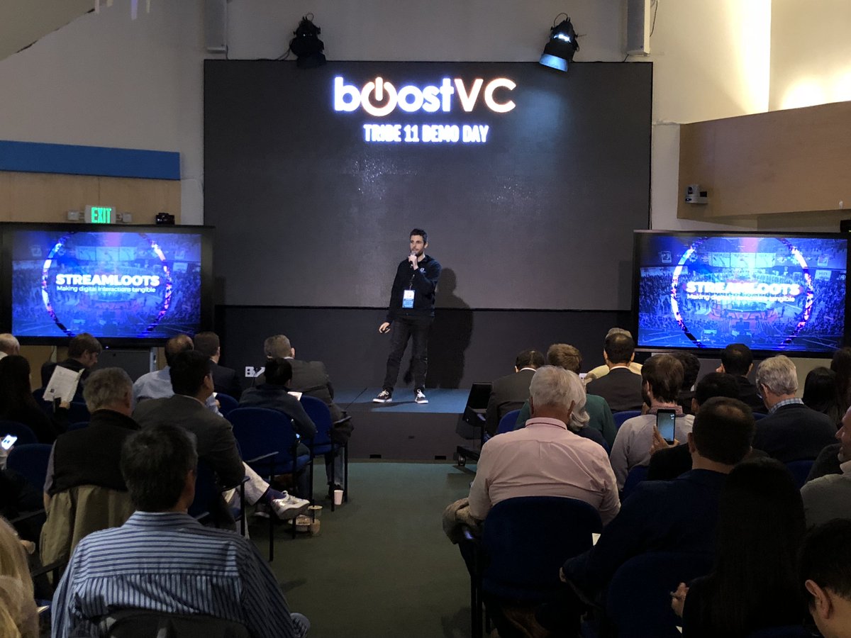 BoostVC's tweet photo. #BoostVC company @streamloots takes the stage at #BoostVCDemoDay
https://t.co/tNtLvfiNwC https://t.co/ZA1pCzfYRo
