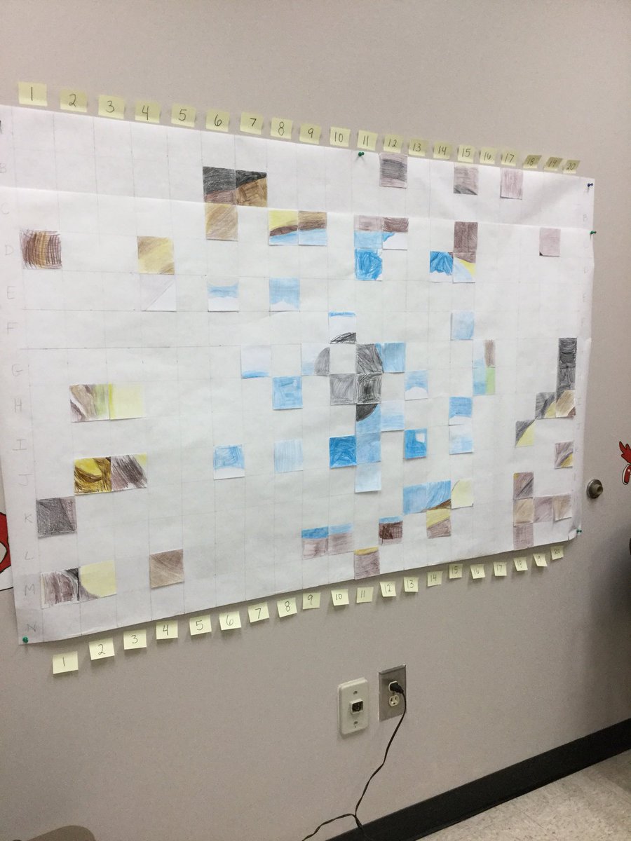 EESDLandT's tweet photo. An hour later, I think it’s coming together. #STEAM what do you see? @EphesusElem @chccs #coordinategrid #art https://t.co/jJX7rP85lp