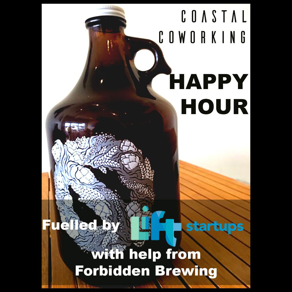 CoastalCowork's tweet photo. Are you joining us today @ 5pm for Happy Hour?  
Coco members &amp; their guests are invited to drop in for a beer! This Happy Hour fuelled by LIFT startups / #wearevanisl with help from Forbidden Brewing 
.
.
.
#coastalcoworking #weareyqq #wearevanisl #LIFTstartups #forbiddenbrewing https://t.co/xwUNfYfP5e