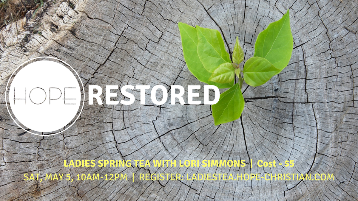 HopeCCSeattle's tweet photo. Have you purchased a ticket for the Ladies' Spring Tea yet? It's coming up on Saturday May 5th. Pastor Lori Simmons will be sharing a special message, there will be wonderful worship, food and fellowship. Tickets are $5 and available at: https://t.co/Sa7uYVYohM https://t.co/pNbgX1Pc83