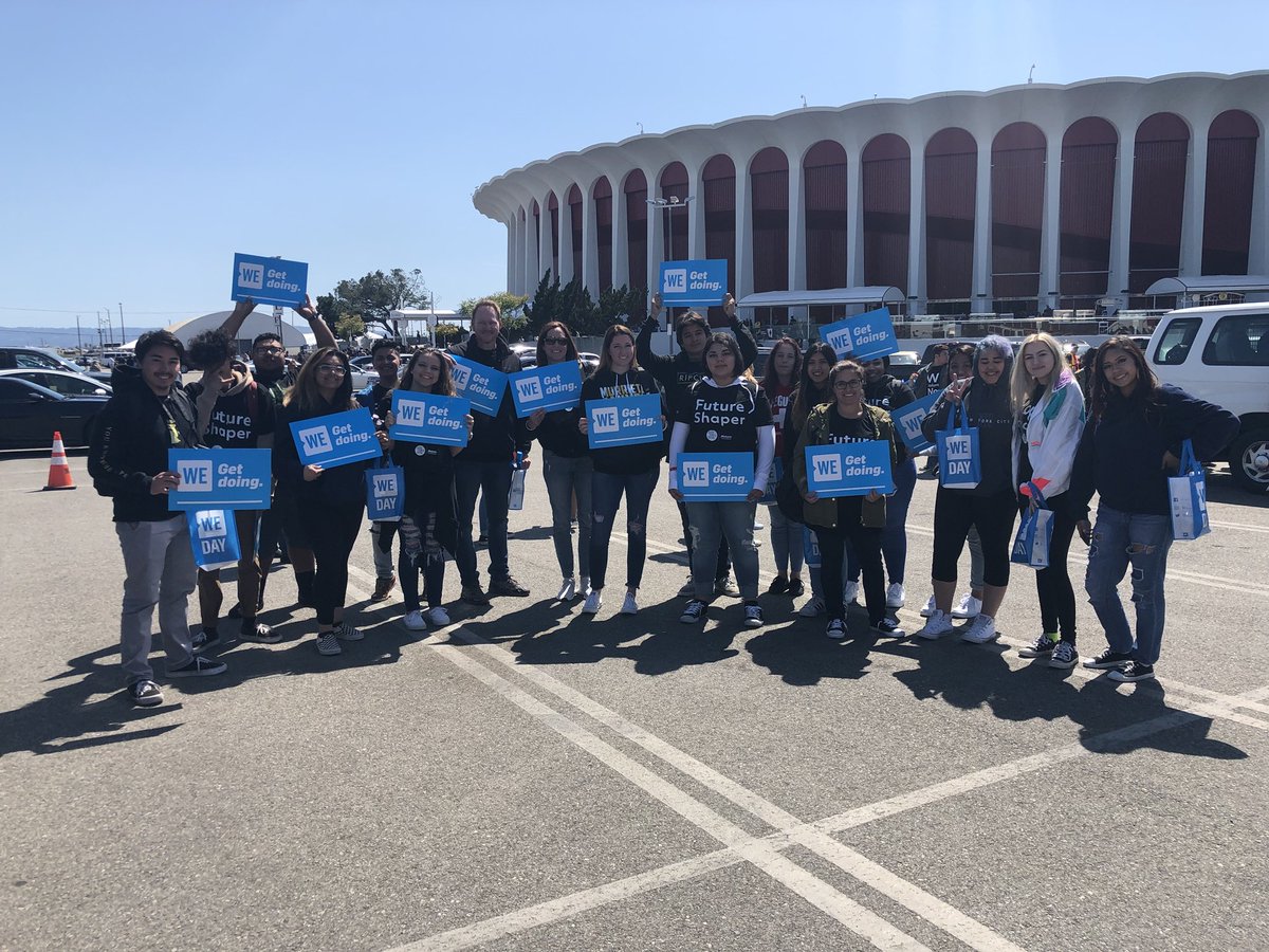 MCA students at we day celebrating their efforts in positive change #WeDay #WeDayCalifornia #mcariseupclub