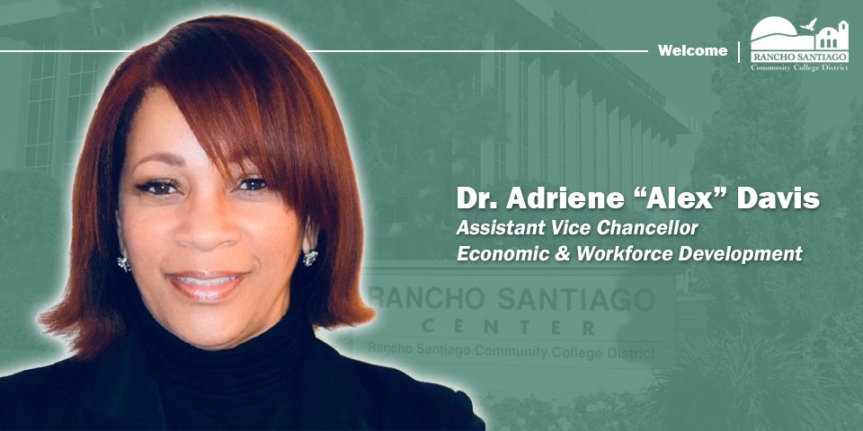RSCCD's tweet photo. #RSCCD has named Adriene “Alex” Davis, Ed.D., as its assistant vice chancellor of economic and workforce development. She will serve as the executive director of the Los Angeles Orange County Regional Consortium https://t.co/9ACnPhKza8 @AlexDavisaa #LAOCRC https://t.co/kzFTaixNqP