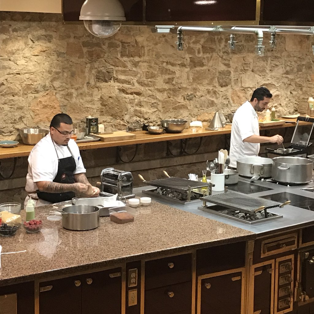 ParmaHam_USA's tweet photo. Coming to you live from #CIAWOF20 Chef Michael Pirolo of @macchialina explains how chefs can use the whole leg of prosciutto including the fat as seen in his delicious Prosciutto di Parma Fat Gnocco Fritto recipe https://t.co/DAply07HSt