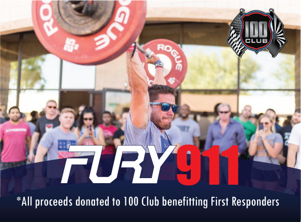CrossFitFury's tweet photo. **WORKOUTS POSTED FOR FURY 911**
WOD's 1, 2, and 3 are now ready for their reveal. Check them out online, sign up as a sponsor, and register your friends and family for this event benefiting the 100 Club of Arizona. 
#furystrong #decadeoffury #fury911 https://t.co/LZKazm1YjC https://t.co/dumyiLECxD