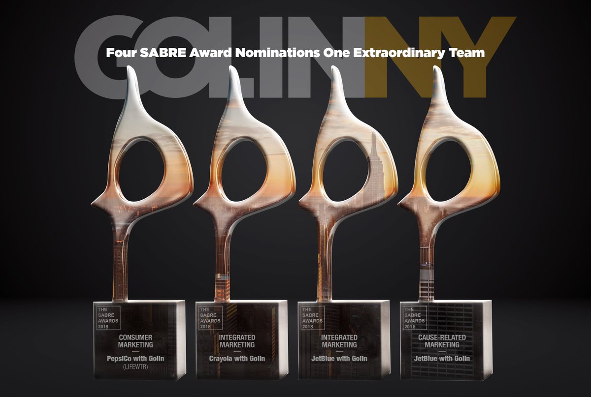 I'm lucky to work with great people and great clients on award winning work. <a href="/GolinNYC/">Golin New York</a> is looking forward to the #SABREAwards