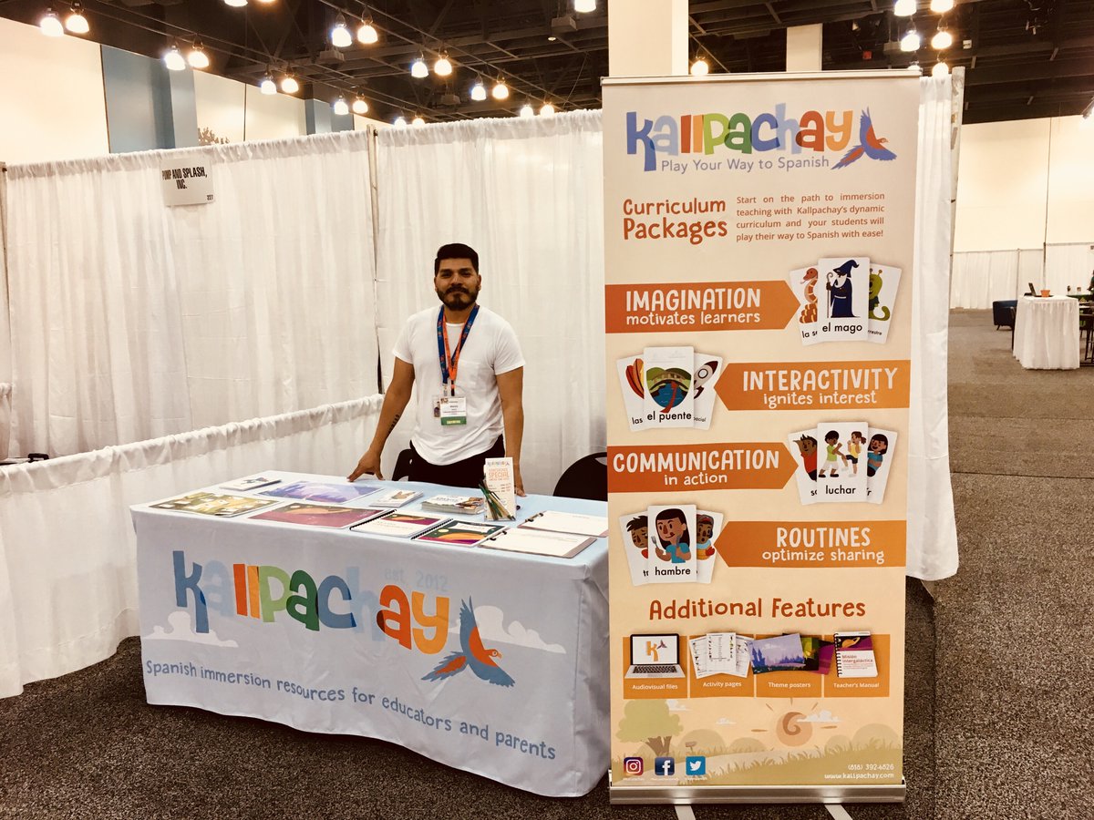 kpyspanish's tweet image. Our program specialist is exhibiting at @caeyc Pasadena expo today. Visit our booth #225 to learn how you can use our Spanish immersion curriculum. #kallpachayspanish #caaeyc
