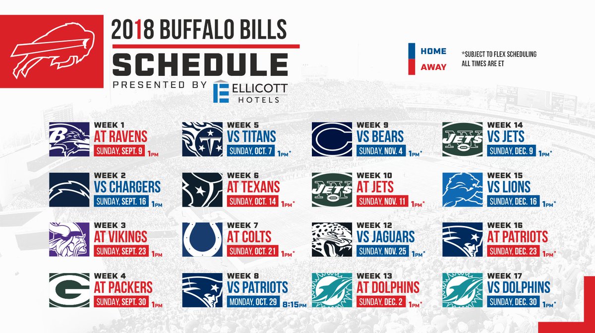 Buffalo Bills 2018 schedule released