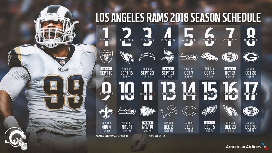 rigtig meget stereoanlæg Recollection Rams schedule: Ready-for-prime-time team to play five night games in 2018 –  Orange County Register