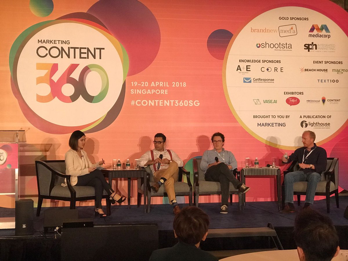 MarketingEds's tweet photo. On stage discussing attribution and ad spend are J&J's @Seblepez, @jeanthomasfr from @RedMart and @suigeneris_1 from @mercer #Content360SG https://t.co/6IYnGosxa5