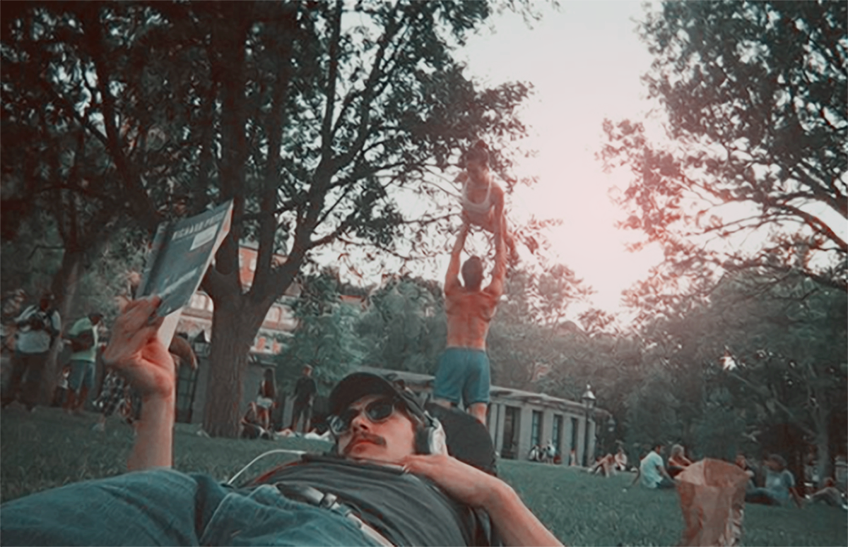 ♡ We wanted to read at the park but there was so much happening around us. You, of course, didn’t notice any of it. Happy birthday, smarty pants. @cedricvnd ♡