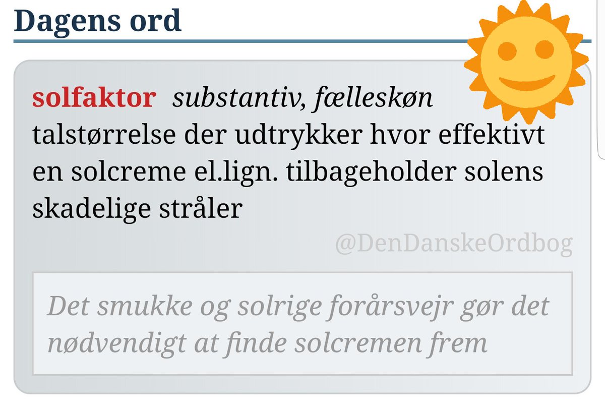 DenDanskeOrdbog's tweet photo. #vejr #varme #vinterbleg #melaninmangel #solcreme #forsommer #weekend #dagensord
https://t.co/vnqhv6UJIl https://t.co/DvbXerRUfF