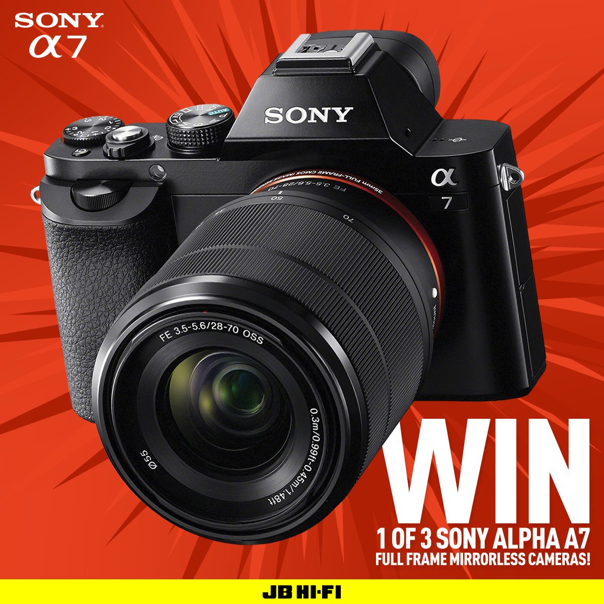 Jb Hi Fi On Twitter Win 1 Of 3 Sony Alpha A7 Full Frame