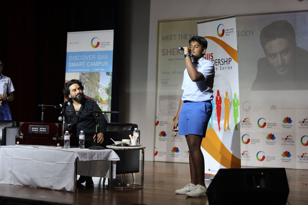 Global_Schools's tweet photo. Our #students enjoying the #music master class session, being conducted by @ShekharRavjiani.
#MasterClass #GIISLLS #LeadershipLectureSeries https://t.co/MmNf4iHF9S