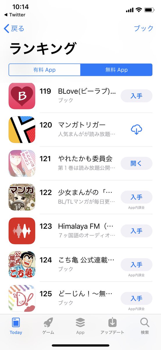 Twitter ランキング ダウンロード