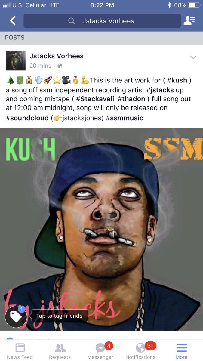 JSTACKS_SSM's tweet photo. 🌲🔋💰💨🚀⭐️🎥🥇💪This is the art work for ( #kush ) a song off ssm independent recording artist #jstacks up and coming mixtape ( #Stackaveli #thadon ) full song out at 12:00 am midnight, song will only be released on #soundcloud (👉jstacksjones) #ssmmusic https://t.co/mxOV0vbbUS