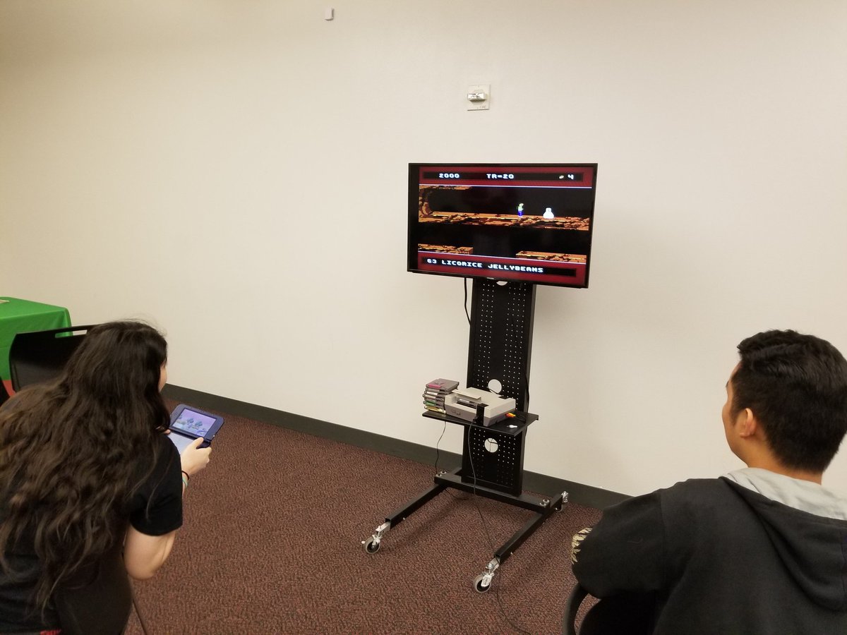 MarioPartyWars's tweet image. #GoombaGameNights is off to a great start. It&apos;s a #retrogaming kind of day. Some of our members are currently playing #ABoyandHisBlob on the #NES. A great classic game. #unlv #involvementunlv