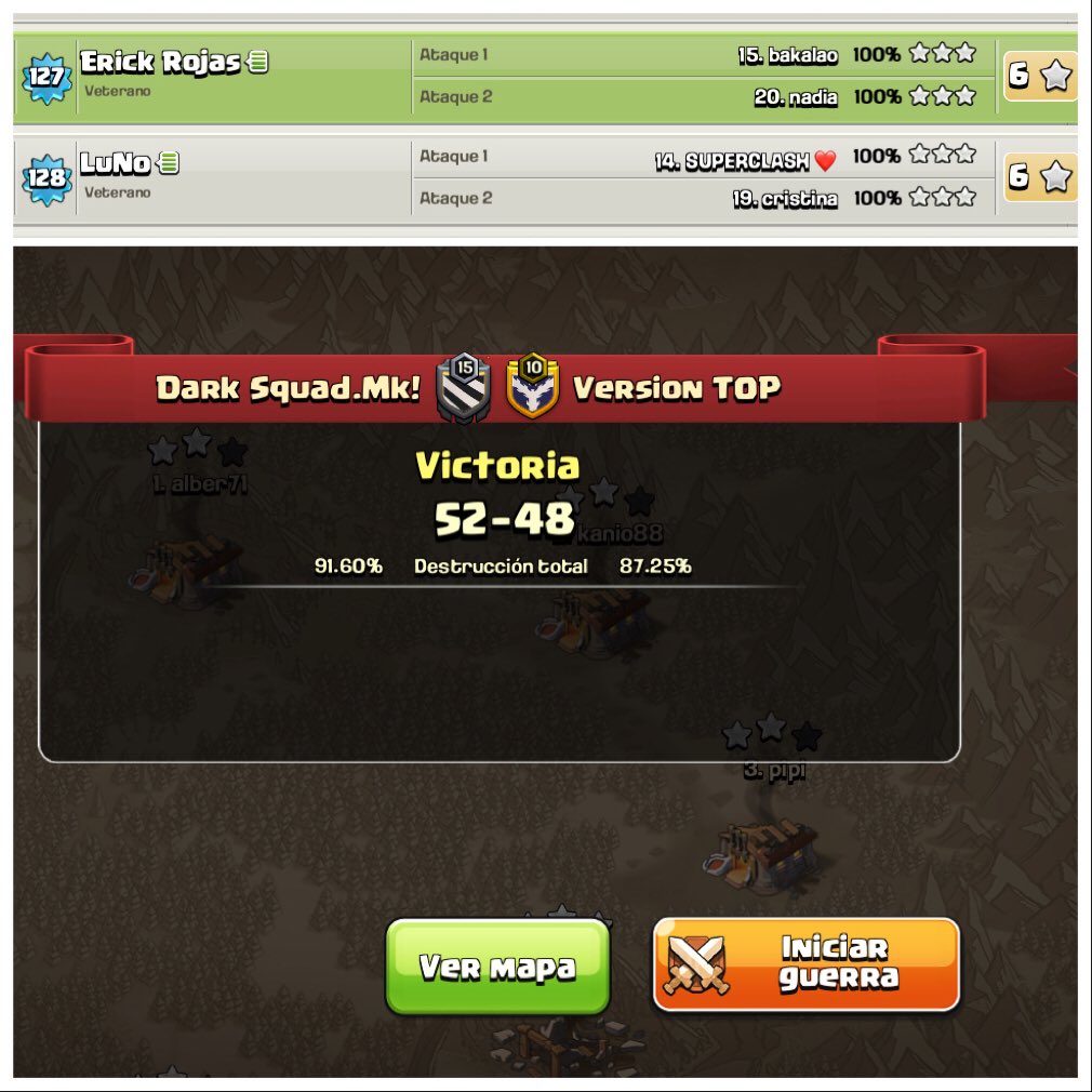 ERICKYESID's tweet photo. Que buena guerra!! @Dark_Squad_  vamos con toda en la @LICCOC 👏🏾🔝🤙🏾 aportando plenitos ⭐️⭐️⭐️ 🔥🔝 @Alx_cano @ClashofClansESC #GoDark #CoC https://t.co/0xCAyhO43Q