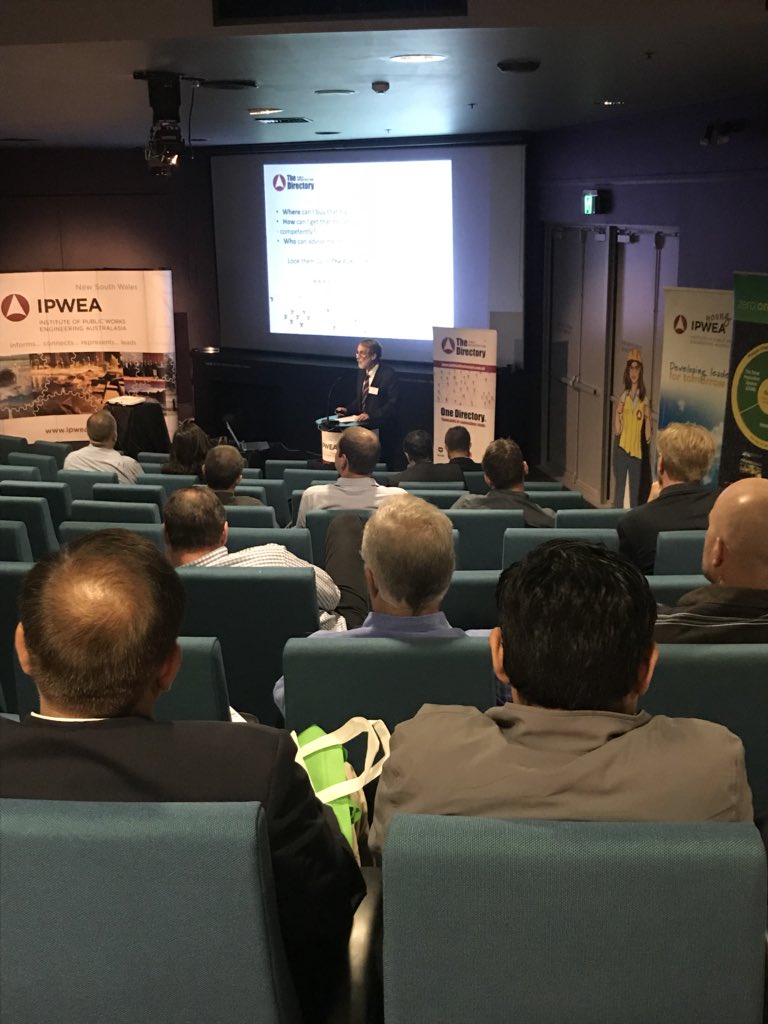 ipweansw's tweet photo. The Public Infrastructure Directory has officially launched at our 100th Regional Forum! Thank you IPWEA NSW Board Director Bill Woodcock and the Directory’s Editor Sean Burke for talking about the Directory and its uses for both suppliers and councils. #ipweansw #regionalforums https://t.co/wMh76LlSMb