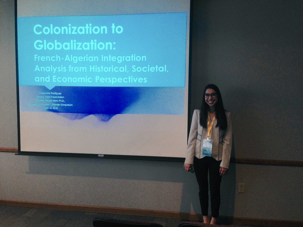 ud_languages's tweet photo. Dept. of Languages students Hannah Klein (Spanish) & Stephanie Rodriguez (French) presenting their Honors Thesis research at #Stander2018 @UDstander https://t.co/LvctNcDaE4