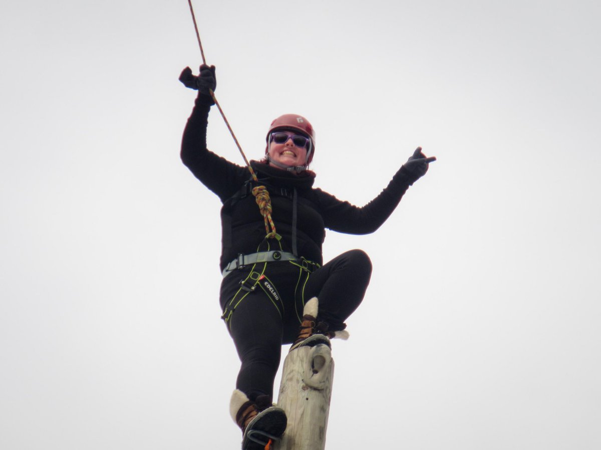 teach_msK's tweet photo. Today I pushed through my comfort zone and completed the Pamper Pole element at @BarkLakeLC #3YearsInTheMaking #HighRopesCourse #BarkLakeLeadershipCenter #KauffeeTime https://t.co/kZWyRAwKG9