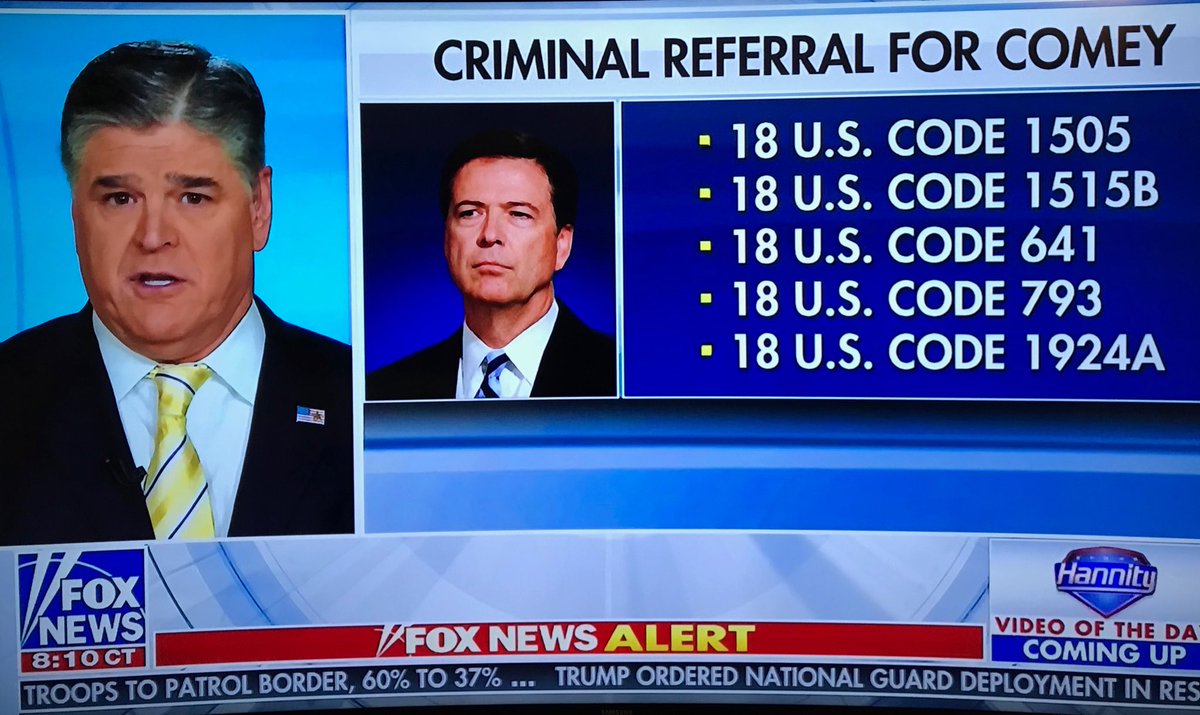 Here are the criminal codes James Comey broke with memos