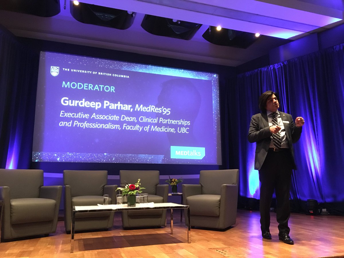 LeanneDenis's tweet photo. @DrGurdeepParhar is moderating MEDtalks: Drig Use And Addiction in the 21st Century. @UBCmedicine https://t.co/p0lQG9EKjh