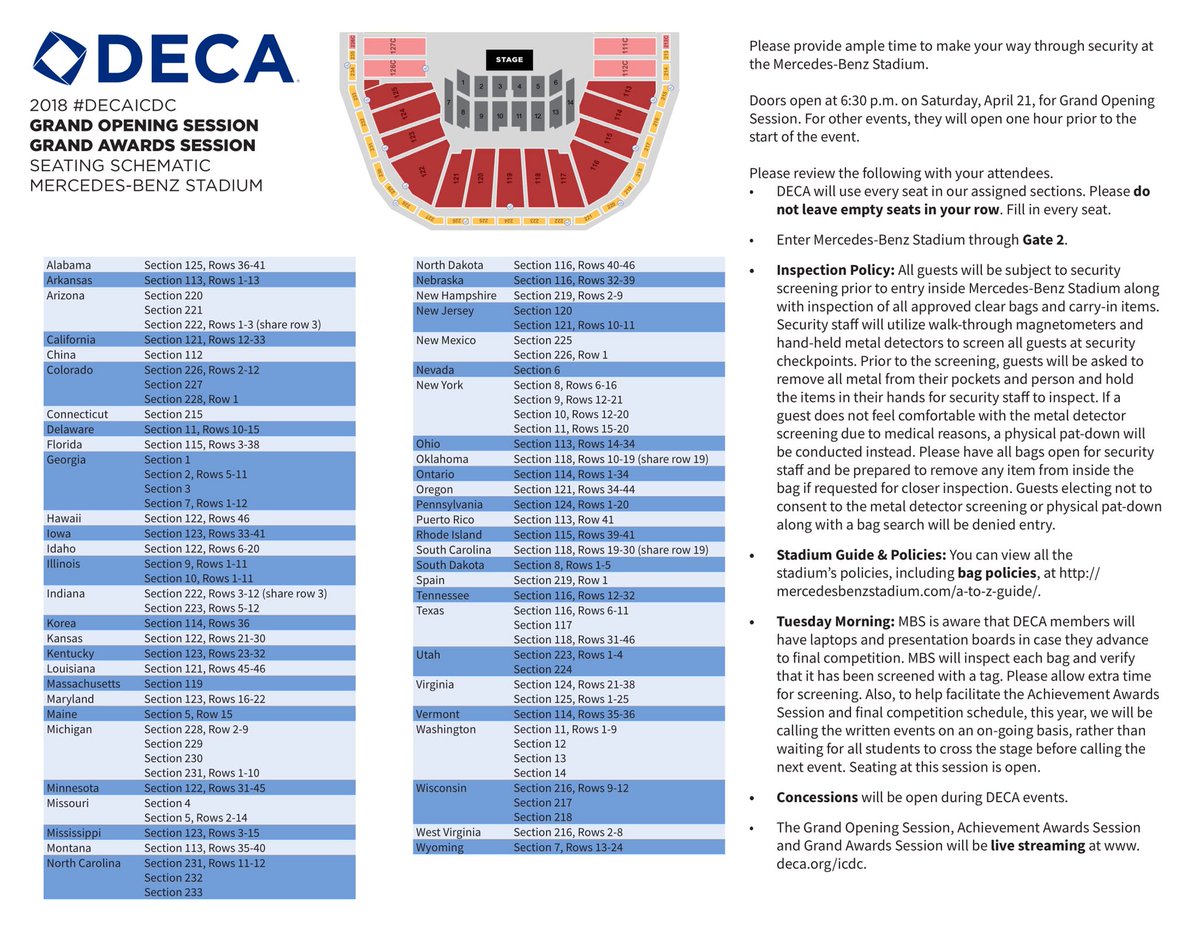 DECA_Jaron's tweet photo. #DECAICDC SEATING CHART: https://t.co/uR2TWTAbfw
