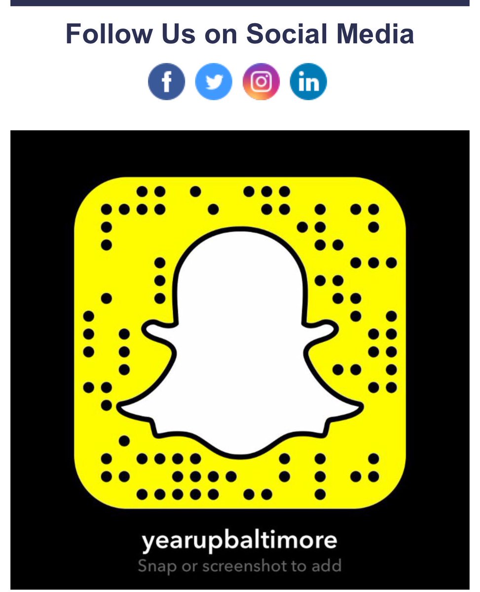 YearUpBaltimore's tweet photo. Are you in the know!? Follow us on our Social Media platforms to hear our student stories, keep up with our events and to follow our mission of closing the Opportunity Divide! #OppDivide #Opportunity #OpportunityGap #YearUp https://t.co/NK8VEM9Cl4
