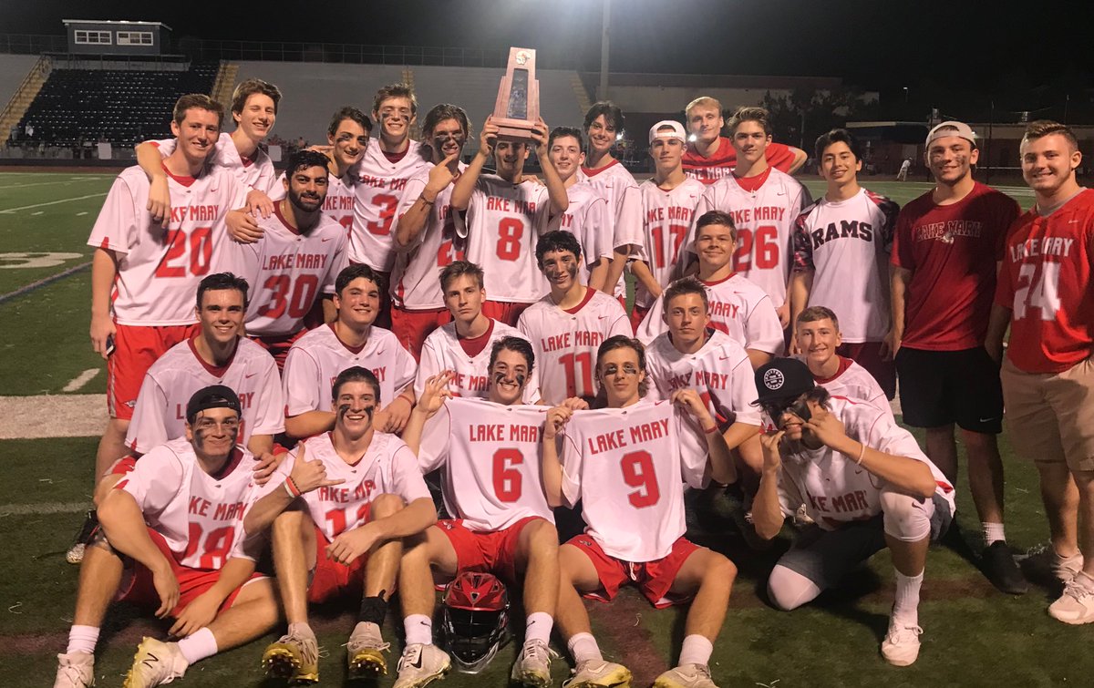 LakeMaryLX's tweet photo. District Champs!!! Lake Mary defeats Lake Brantley 6-3 in a defensive battle. @koltenmortimer led all scorers with 3 goals and added an assist, @Bkerch8 with 1g/2a, and @JakePanaccione &amp; @j2lockhart both with 1 goal a piece. https://t.co/95FSrd4c1g
