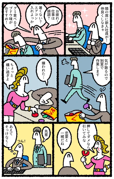 後輩と仲良くなる漫画を3P描かせていただきました。


【マンガ】後輩に「嫌われる人」あるある
 リクナビNEXTジャーナル 