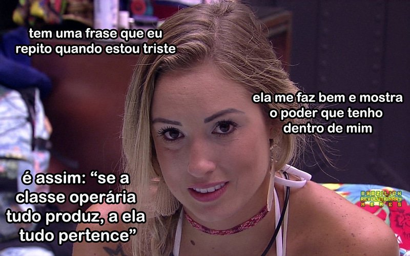 Levanta a cabeça, proletário!

#FinalBBB18 #GleiceCampeã