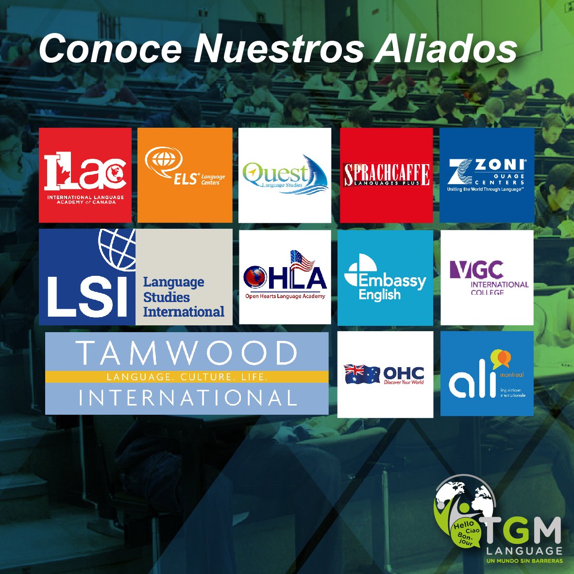 TGMLanguage's tweet image. Estos son algunos de nuestros aliados en Canadá y en diferentes países, ¿Deseas iniciar tus estudios con alguno de nuestros aliados?, TGM LANGUAGE SERVICES lo hace posible.
.

#TGMLANGUAGE #cursosdeIngles #estudiarenelexterior, #preparaciondeingles