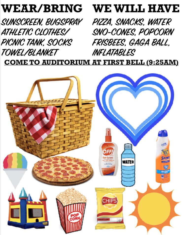 khsclassof18's tweet photo. ☀️Senior Picnic is TOMORROW!☀️ Check below for info! https://t.co/XWwfdlHOJE